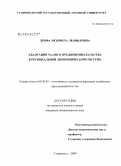 Дрофа, Людмила Леонидовна. Адаптация малого предпринимательства в региональной экономической системе: дис. кандидат экономических наук: 08.00.05 - Экономика и управление народным хозяйством: теория управления экономическими системами; макроэкономика; экономика, организация и управление предприятиями, отраслями, комплексами; управление инновациями; региональная экономика; логистика; экономика труда. Ставрополь. 2009. 218 с.