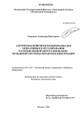 Городилов, Александр Викторович. Алгоритмы нейропрогнозирования для оперативного регулирования распределенной централизованно-кольцевой системы обработки информации: дис. кандидат технических наук: 05.13.01 - Системный анализ, управление и обработка информации (по отраслям). Москва. 2006. 205 с.