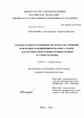 Сандакова, Долгорцырен Цырендоржиевна. Анализ распространенности, качества лечения и исходов осложненного кариеса зубов как основа программы профилактики в стоматологии: дис. кандидат медицинских наук: 14.00.21 - Стоматология. Иркутск. 2004. 129 с.