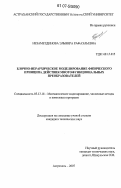 Незаметдинова, Эльвира Рафаэльевна. Блочно-иерархическое моделирование физического принципа действия многофункциональных преобразователей: дис. кандидат технических наук: 05.13.18 - Математическое моделирование, численные методы и комплексы программ. Астрахань. 2007. 138 с.