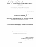 Клевцова, Анна Владимировна. Численное моделирование внутренних течений электропроводящей жидкости: дис. кандидат физико-математических наук: 05.13.18 - Математическое моделирование, численные методы и комплексы программ. Томск. 2004. 113 с.