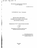 Разумовская, Ольга Леонидовна. Диагностика интеллекта младших школьников средствами рисуночного метода: дис. кандидат психологических наук: 19.00.07 - Педагогическая психология. Ярославль. 2001. 189 с.