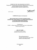 Канеева, Ильмира Александровна. Дидактические основы формирования ценностно-смысловых установок школьников в системе дополнительного экологического образования: дис. кандидат педагогических наук: 13.00.01 - Общая педагогика, история педагогики и образования. Ростов-на-Дону. 2011. 260 с.