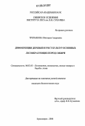 Третьякова, Виктория Андреевна. Дифференциация деревьев и рост культур основных лесообразующих пород Сибири: дис. кандидат биологических наук: 06.03.03 - Лесоведение и лесоводство, лесные пожары и борьба с ними. Красноярск. 2006. 171 с.