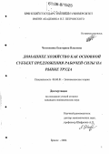 Честнихина, Екатерина Павловна. Домашнее хозяйство как основной субъект предложения рабочей силы на рынке труда: дис. кандидат экономических наук: 08.00.01 - Экономическая теория. Брянск. 2006. 164 с.