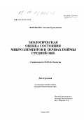 Воробьева, Татьяна Ермолаевна. Экологическая оценка состояния микроэлементов в почвах поймы Средней Оби: дис. кандидат биологических наук: 03.00.16 - Экология. Томск. 2000. 205 с.