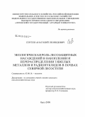 Сергеев, Анатолий Леонидович. Экологическая роль лесозащитных насаждений в накоплении и перераспределении тяжелых металлов и радионуклидов в почвах северной лесостепи: дис. кандидат сельскохозяйственных наук: 03.00.16 - Экология. Орел. 2008. 173 с.