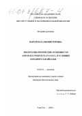 Паррай, Наталья Викторовна. Эколого-биологические особенности Amygdalus pedunculata Pall. в условиях Западного Забайкалья: дис. кандидат биологических наук: 03.00.16 - Экология. Улан-Удэ. 2000. 160 с.