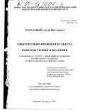 Навальный, Сергей Викторович. Электорально-правовая культура, вопросы теории и практики: дис. кандидат юридических наук: 12.00.01 - Теория и история права и государства; история учений о праве и государстве. Нижний Новгород. 1999. 231 с.