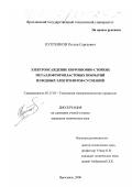 Кухтенков, Руслан Сергеевич. Электроосаждение коррозионно-стойких металлофторопластовых покрытий из водных электролитов-суспензий: дис. кандидат технических наук: 05.17.03 - Технология электрохимических процессов и защита от коррозии. Ярославль. 2000. 111 с.