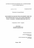 Калашников, Александр Юрьевич. Эндоскопическая диагностика поражений слизистой оболочки верхнего отдела желудочно-кишечного тракта у больных с термическими ожогами тела: дис. кандидат медицинских наук: 14.00.27 - Хирургия. Москва. 2005. 137 с.