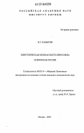 Каныгин, Петр Сергеевич. Энергетическая безопасность Евросоюза и интересы России: дис. кандидат экономических наук: 08.00.14 - Мировая экономика. Москва. 2007. 161 с.