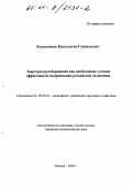 Кожевников, Константин Геннадьевич. Энергоресурсосбережение как необходимое условие эффективной модернизации российской экономики: дис. кандидат экономических наук: 08.00.05 - Экономика и управление народным хозяйством: теория управления экономическими системами; макроэкономика; экономика, организация и управление предприятиями, отраслями, комплексами; управление инновациями; региональная экономика; логистика; экономика труда. Москва. 2000. 167 с.