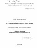 Пахомя, Октябрин Григорьевич. Факторы плодородия каштановых почв сухой степи юга Западной Сибири и урожайность яровой пшеницы: дис. кандидат сельскохозяйственных наук: 06.01.03 - Агропочвоведение и агрофизика. Барнаул. 2004. 127 с.