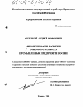 Силецкий, Андрей Романович. Финансирование развития основного капитала промышленных предприятий России: дис. кандидат экономических наук: 08.00.10 - Финансы, денежное обращение и кредит. Москва. 2004. 154 с.