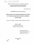 Аксенова, Виктория Владимировна. Финансово-организационный механизм регулирования рынка корпоративных облигаций: дис. кандидат экономических наук: 08.00.10 - Финансы, денежное обращение и кредит. Санкт-Петербург. 2004. 125 с.