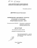 Дмитриев, Алексей Николаевич. Формирование адаптивной структуры управления организации предпринимательского типа: дис. кандидат экономических наук: 08.00.05 - Экономика и управление народным хозяйством: теория управления экономическими системами; макроэкономика; экономика, организация и управление предприятиями, отраслями, комплексами; управление инновациями; региональная экономика; логистика; экономика труда. Санкт-Петербург. 2003. 140 с.