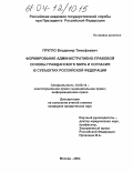 Пругло, Владимир Тимофеевич. Формирование административно-правовой основы гражданского мира и согласия в субъектах Российской Федерации: дис. кандидат юридических наук: 12.00.14 - Административное право, финансовое право, информационное право. Москва. 2004. 153 с.