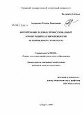 Андрюхина, Татьяна Николаевна. Формирование базовых профессиональных компетенций будущих инженеров автомобильного транспорта: дис. кандидат педагогических наук: 13.00.08 - Теория и методика профессионального образования. Самара. 2008. 198 с.