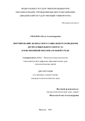 Силаева Ольга Александровна. Формирование безопасного социального поведения детей дошкольного возраста в инклюзивной образовательной среде: дис. кандидат наук: 00.00.00 - Другие cпециальности. ФКОУ ВО «Академия права и управления Федеральной службы исполнения наказаний». 2022. 200 с.