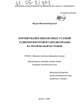 Журов, Василий Юрьевич. Формирование финансовых условий развития ипотечного кредитования на региональном уровне: дис. кандидат экономических наук: 08.00.10 - Финансы, денежное обращение и кредит. Брянск. 2004. 158 с.