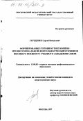 Середенко, Сергей Васильевич. Формирование готовности к военно-профессиональной деятельности выпускников высшего военного учебного заведения связи: дис. кандидат педагогических наук: 13.00.08 - Теория и методика профессионального образования. Москва. 1997. 162 с.