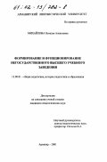 Михайлова, Наталья Алексеевна. Формирование и функционирование негосударственного высшего учебного заведения: дис. кандидат педагогических наук: 13.00.01 - Общая педагогика, история педагогики и образования. Армавир. 2001. 228 с.