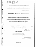 Кундиус, Валентина Александровна. Формирование и функционирование регионального АПК в рыночных условиях: На материалах Алтайс. края: дис. доктор экономических наук: 08.00.05 - Экономика и управление народным хозяйством: теория управления экономическими системами; макроэкономика; экономика, организация и управление предприятиями, отраслями, комплексами; управление инновациями; региональная экономика; логистика; экономика труда. Москва. 1997. 295 с.