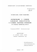 Мусифуллина, Юлия Ильясовна. Формирование и развитие банковской инфраструктуры в условиях рыночных отношений: на материалах Оренбургской области: дис. кандидат экономических наук: 08.00.01 - Экономическая теория. Оренбург. 2007. 187 с.