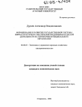 Дурнев, Александр Владиславович. Формирование и развитие государственной системы инфраструктурного обеспечения предпринимательской деятельности на территории муниципального образования: дис. кандидат экономических наук: 08.00.05 - Экономика и управление народным хозяйством: теория управления экономическими системами; макроэкономика; экономика, организация и управление предприятиями, отраслями, комплексами; управление инновациями; региональная экономика; логистика; экономика труда. Ставрополь. 2004. 183 с.