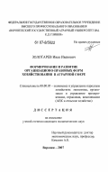 Золотарев, Иван Иванович. Формирование и развитие организационно-правовых форм хозяйствования в аграрной сфере: дис. кандидат экономических наук: 08.00.05 - Экономика и управление народным хозяйством: теория управления экономическими системами; макроэкономика; экономика, организация и управление предприятиями, отраслями, комплексами; управление инновациями; региональная экономика; логистика; экономика труда. Воронеж. 2007. 173 с.