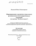 Высоцкий, Павел Владимирович. Формирование и развитие отраслевых региональных интегрированных компаний: На примере "Кузбасслегпром": дис. кандидат экономических наук: 08.00.05 - Экономика и управление народным хозяйством: теория управления экономическими системами; макроэкономика; экономика, организация и управление предприятиями, отраслями, комплексами; управление инновациями; региональная экономика; логистика; экономика труда. Москва. 2004. 199 с.