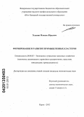 Хлынин, Максим Юрьевич. Формирование и развитие промышленных кластеров: дис. кандидат экономических наук: 08.00.05 - Экономика и управление народным хозяйством: теория управления экономическими системами; макроэкономика; экономика, организация и управление предприятиями, отраслями, комплексами; управление инновациями; региональная экономика; логистика; экономика труда. Курск. 2012. 234 с.