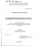 Глинкин, Анатолий Юрьевич. Формирование инвестиционного механизма воспроизводства городской инфраструктуры: дис. кандидат экономических наук: 08.00.05 - Экономика и управление народным хозяйством: теория управления экономическими системами; макроэкономика; экономика, организация и управление предприятиями, отраслями, комплексами; управление инновациями; региональная экономика; логистика; экономика труда. Санкт-Петербург. 2002. 163 с.