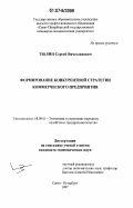 Тюлин, Сергей Вячеславович. Формирование конкурентной стратегии коммерческого предприятия: дис. кандидат экономических наук: 08.00.05 - Экономика и управление народным хозяйством: теория управления экономическими системами; макроэкономика; экономика, организация и управление предприятиями, отраслями, комплексами; управление инновациями; региональная экономика; логистика; экономика труда. Санкт-Петербург. 2007. 232 с.