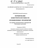 Выпряжкин, Дмитрий Владимирович. Формирование конкурентоспособности промышленных предприятий: На примере промышленных предприятий Московского региона: дис. кандидат экономических наук: 08.00.05 - Экономика и управление народным хозяйством: теория управления экономическими системами; макроэкономика; экономика, организация и управление предприятиями, отраслями, комплексами; управление инновациями; региональная экономика; логистика; экономика труда. Москва. 2005. 151 с.