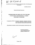 Чернявский, Юрий Михайлович. Формирование механизма реструктуризации строительного предприятия в условиях рыночных отношений: дис. кандидат экономических наук: 08.00.05 - Экономика и управление народным хозяйством: теория управления экономическими системами; макроэкономика; экономика, организация и управление предприятиями, отраслями, комплексами; управление инновациями; региональная экономика; логистика; экономика труда. Тюмень. 2001. 162 с.