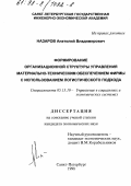 Назаров, Анатолий Владимирович. Формирование организационной структуры управления материально-техническим обеспечением фирмы с использованием логистического подхода: дис. кандидат экономических наук: 05.13.10 - Управление в социальных и экономических системах. Санкт-Петербург. 1998. 169 с.