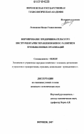 Лохманова, Илона Станиславовна. Формирование предпринимательского инструментария управления бизнес-развитием промышленных организаций: дис. кандидат экономических наук: 08.00.05 - Экономика и управление народным хозяйством: теория управления экономическими системами; макроэкономика; экономика, организация и управление предприятиями, отраслями, комплексами; управление инновациями; региональная экономика; логистика; экономика труда. Воронеж. 2007. 302 с.