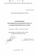 Ковтонюк, Владимир Николаевич. Формирование предпринимательской деятельности на микроэкономическом уровне: дис. кандидат экономических наук: 08.00.01 - Экономическая теория. Санкт-Петербург. 2002. 205 с.