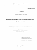 Ткаченко, Екатерина Николаевна. Формирование профессионального миропонимания будущего учителя: дис. кандидат педагогических наук: 13.00.08 - Теория и методика профессионального образования. Краснодар. 2009. 244 с.