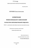 Петренко, Елена Анатольевна. Формирование профессионального самосознания в культурно-образовательной среде вуза: дис. кандидат философских наук: 09.00.13 - Философия и история религии, философская антропология, философия культуры. Ростов-на-Дону. 2007. 156 с.