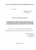 Обухов, Станислав Владимирович. Формирование профессиональной культуры у будущих рабочих строительного профиля в учреждении профессионального образования: дис. кандидат наук: 13.00.08 - Теория и методика профессионального образования. Йошкар-Ола. 2014. 157 с.