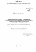 Рубцова, Любовь Варленовна. Формирование профессиональной речевой компетенции будущих учителей иностранного языка в процессе педагогической практики: На примере второго иностранного языка: дис. кандидат педагогических наук: 13.00.08 - Теория и методика профессионального образования. Тольятти. 2006. 215 с.