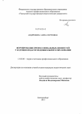 Андрюнина, Анна Сергеевна. Формирование профессиональных ценностей у будущих педагогов дошкольного образования: дис. кандидат наук: 13.00.08 - Теория и методика профессионального образования. Екатеринбург. 2013. 195 с.