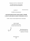 Фалеева, Лия Владимировна. Формирование профессиональных умений самоорганизации будущего менеджера в вузе: дис. кандидат педагогических наук: 13.00.08 - Теория и методика профессионального образования. Нижний Новгород. 2009. 208 с.