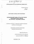 Михайлова, Надежда Константиновна. Формирование рынка труда в крупном экономическом районе: На примере Западной Сибири: дис. кандидат экономических наук: 08.00.05 - Экономика и управление народным хозяйством: теория управления экономическими системами; макроэкономика; экономика, организация и управление предприятиями, отраслями, комплексами; управление инновациями; региональная экономика; логистика; экономика труда. Кемерово. 2003. 166 с.