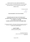 Полномошнова Олеся Максимовна. Формирование системы стратегического планирования развития наукоемких предприятий в условиях реализации Национальной технологической инициативы: дис. кандидат наук: 08.00.05 - Экономика и управление народным хозяйством: теория управления экономическими системами; макроэкономика; экономика, организация и управление предприятиями, отраслями, комплексами; управление инновациями; региональная экономика; логистика; экономика труда. ФГБОУ ВО «Воронежский государственный технический университет». 2020. 172 с.