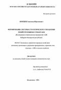 Понежев, Ахмедхан Ибрагимович. Формирование системы стратегического управления хозяйствующими субъектами: на материалах птицеводческих предприятий АПК Кабардино-Балкарской Республики: дис. кандидат экономических наук: 08.00.05 - Экономика и управление народным хозяйством: теория управления экономическими системами; макроэкономика; экономика, организация и управление предприятиями, отраслями, комплексами; управление инновациями; региональная экономика; логистика; экономика труда. Владикавказ. 2006. 192 с.