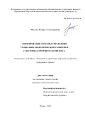 Нагоева Тамара Александровна. Формирование системы управления социально-экономическим развитием санаторно-курортного комплекса: дис. кандидат наук: 08.00.05 - Экономика и управление народным хозяйством: теория управления экономическими системами; макроэкономика; экономика, организация и управление предприятиями, отраслями, комплексами; управление инновациями; региональная экономика; логистика; экономика труда. ФГАОУ ВО «Крымский федеральный университет имени В.И. Вернадского». 2022. 277 с.